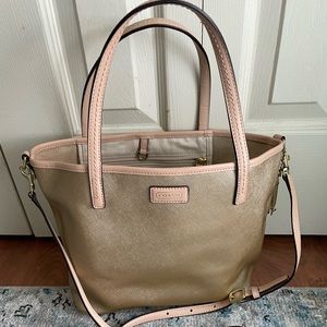 Coach. Great summer bag!  Leather straps. Light gold. NWOT